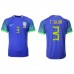 Brasil Thiago Silva #3 Borte Drakt VM 2022 Kortermet